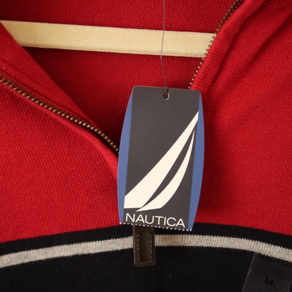 BRAND NEW Nautica striped zip-up sweater - Picture 4 of 4